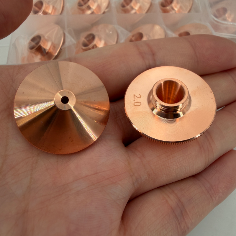 Premium D32 Laser Cutting Nozzle , High-Purity Copper Single & Double Layer Nozzle for Fiber Laser Cutting Machine , Chrome-Plated CNC Cutting
