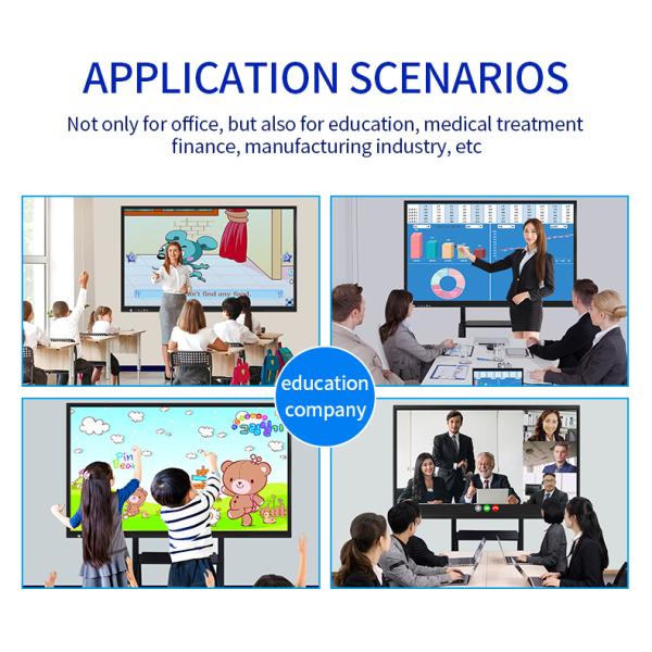 60Hz Smart Board Interactive Flat Panel Display Whiteboard 75 Inch Silver