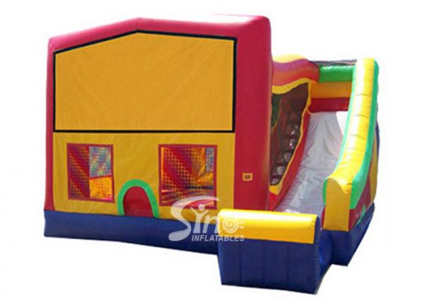 Buy PVC Tarpaulin Inflatable Bounce Houses With Slide Multifunctional at wholesale prices