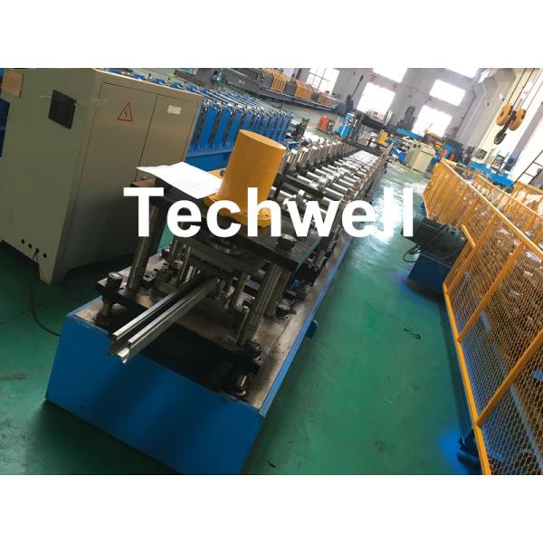 Custom Made Guide Rail Roll Forming Machine For Making Sliding System Devices With Hydraulic Punching