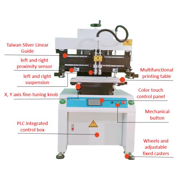 Semi automatic Solder Paste Printer Machine HXT-500 PCB Printer SMT Line Equipment