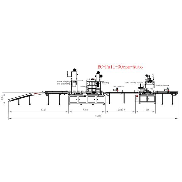 UN 18Liter Pail Making Machine 30cpm Automatic Expanding Flaning Sealing Combination