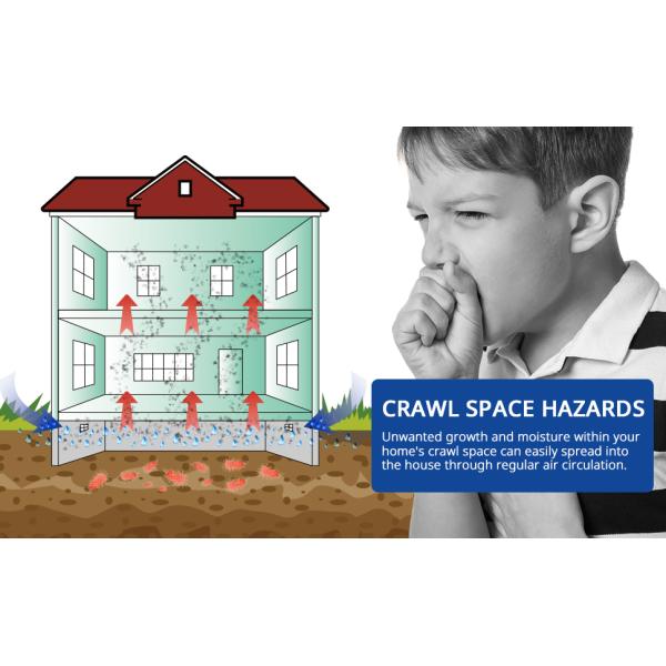 Crawl Space Vapor Barrier - 10 Mil (10' X 50'), Thick Plastic Sheeting, Drop Cloth Moisture Barrier Covering