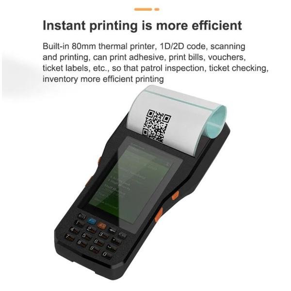 IP65 Industrial Andriod PDA NFC Reader Fingerprint 1D/2D Barcode Scanner 80mm Printer