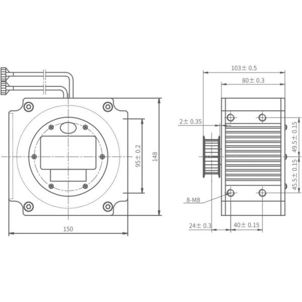 1.2A Rated Current Elevator Door Operator Motor 17 Width Of Pulley