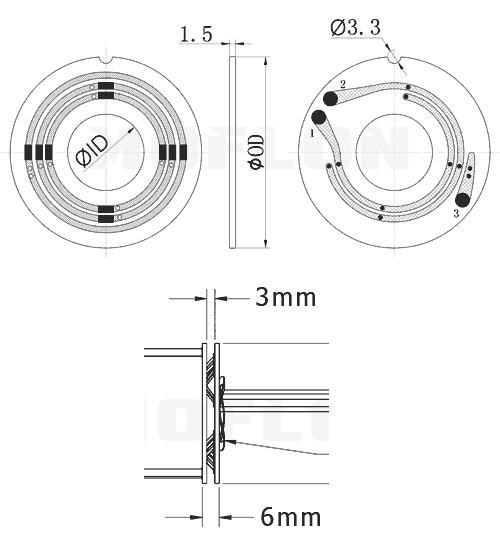 20mm Disk Pancake slip ring , supper thin flat slip ring from JARCH thickness:5mm