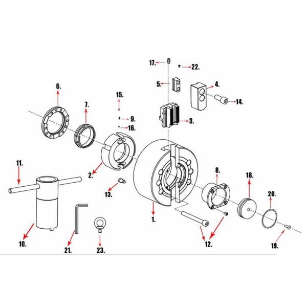KM 3-Jaw Large thru-hole chucks (large bore chucks)