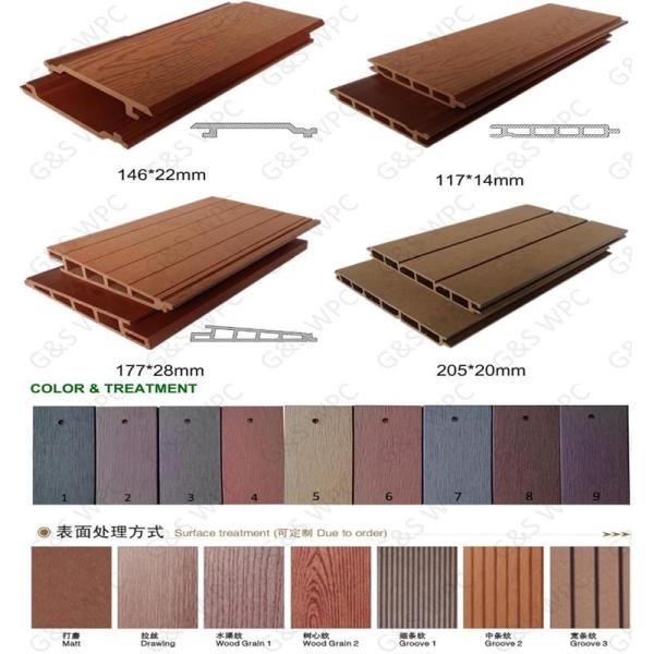 Moisture Proof 1.5cm WPC Wall Panel Fireproof Wpc Wood Cladding 146MM