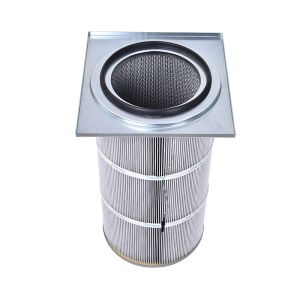 Galvanized Square Cap HEPA Pleated Polyester Air Filter Cartridge with 1 Year