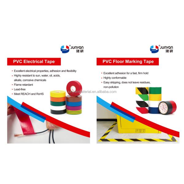 Versatile PVC Insulation Tape Wiring Strong Adhesive Floor Marking Solution Industrial Warehouse Customized Size Label JUNYAN