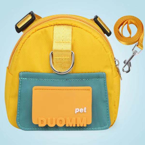Colorful Small Dog Backpack Harness Adjustable Pet Harness Backpack With Traction Rope