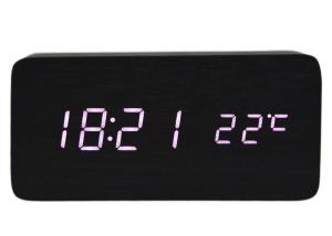 China Quality Digital LED Alarm Clock Sound Control Wooden Despertador Desktop Clock USB/AAA Powered Temperature Display Hours on sale