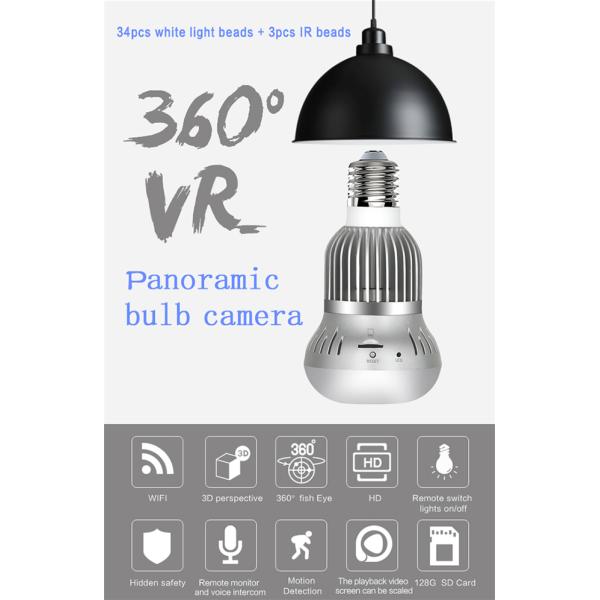 360eye Indoor Wifi Light Bulb Security Camera Smart Net IR Night Vision