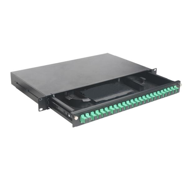 1U 24 Ports SC ODF Optical Rack Fiber Patch Panel 19 Inch Pull-out Type