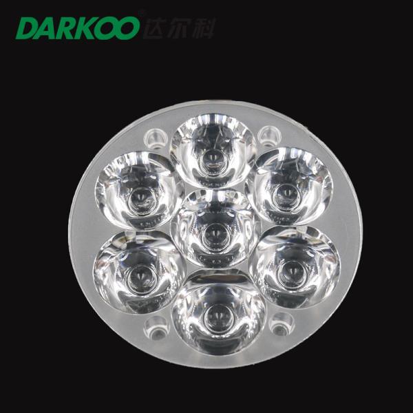 Round 42mm 15deg Optical SMD LED Lens Transparent For Downlight