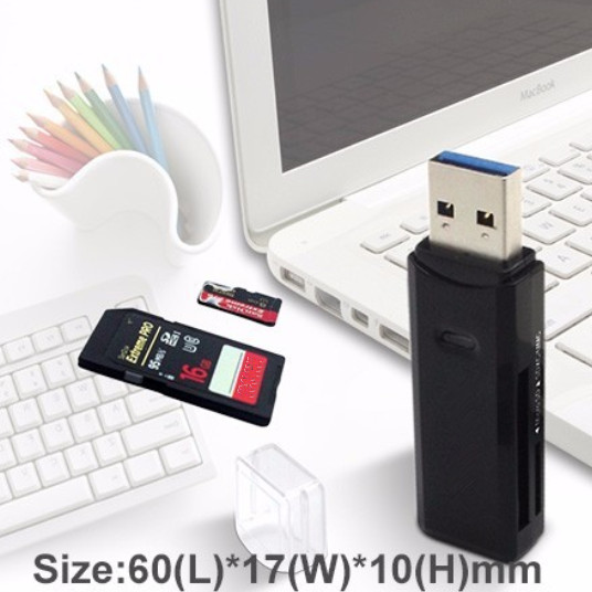 USB2.0 / USB3.0 Micro USB Card Reader , Super Slim USB Tf Card Reader For CF Card