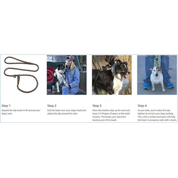 Reflective Nylon Dog Leash , Dog Training Collars Soft Comfortable Waterproof