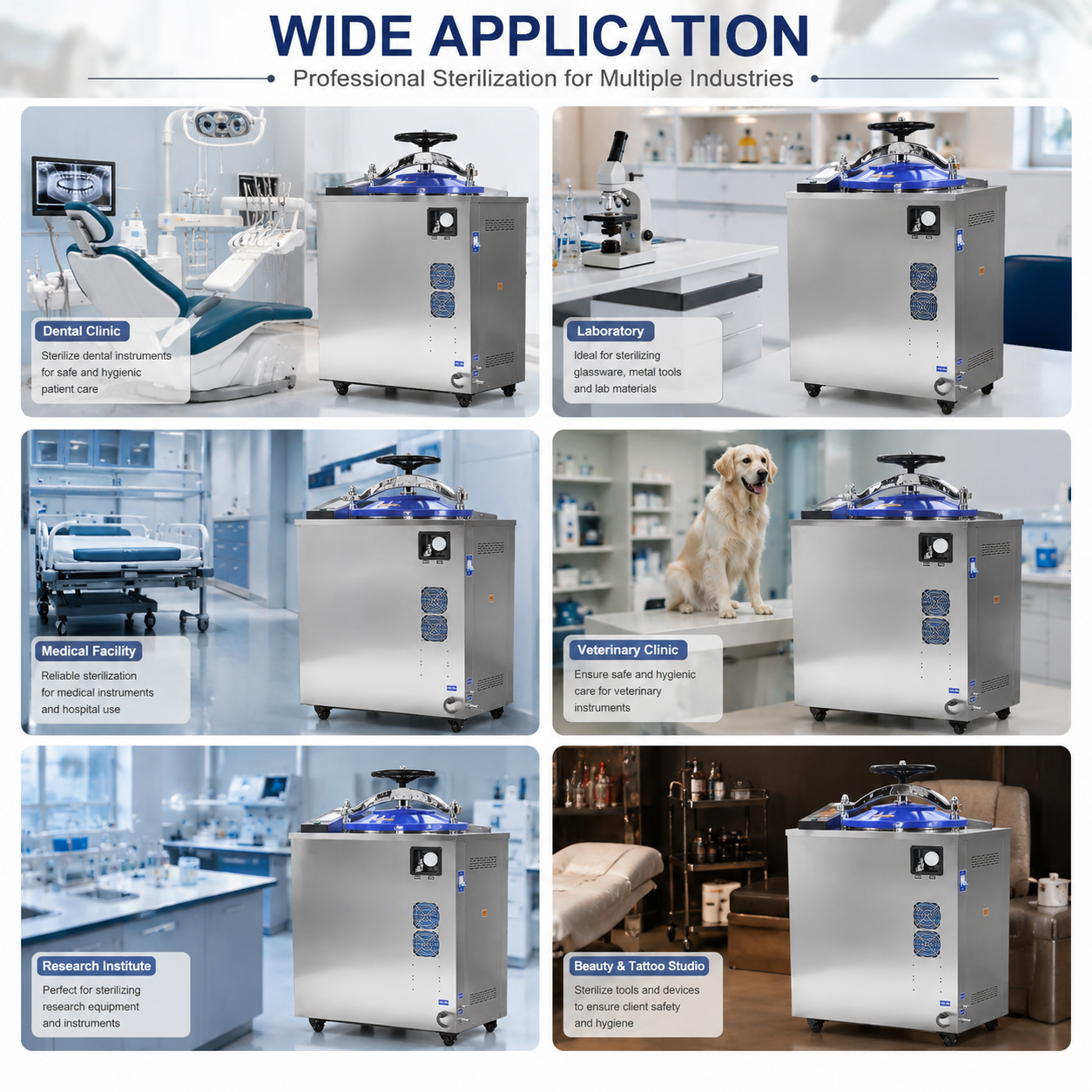 CenLee Laboratory Automatic Control Three-Cycle Pulsating Vacuum Microcomputer 35L-100L Vertical Steam Sterilizer