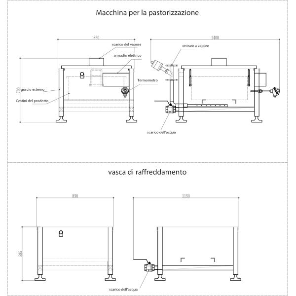 Semi-automatic Control Small Batch Pasteurizer with Steam Generator and Cooling Tank