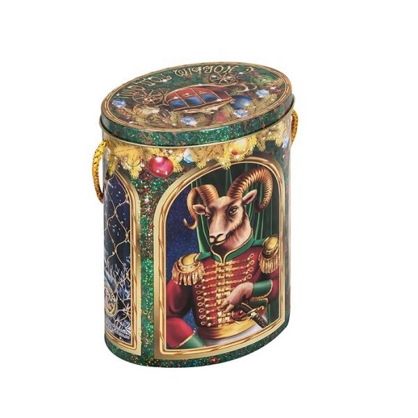 DADI Oval Shape Tea Tin Box Support Creative Design CMYK Printing Tea Tin Storage Can