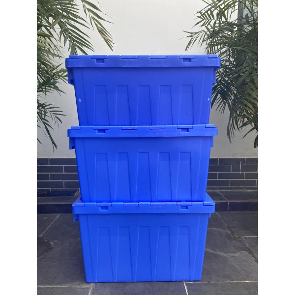 Impact Resistance Plastic Attached Lid Containers For Industrial