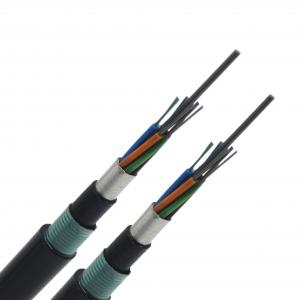 PE Jacket Direct Burial Armored Fiber Optic Cable , GYTS53 Underground Optical Cable