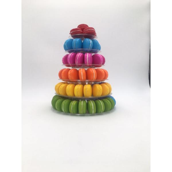 6 Tier White 1mm Plastic Macaron Packaging Macaron Wedding Display