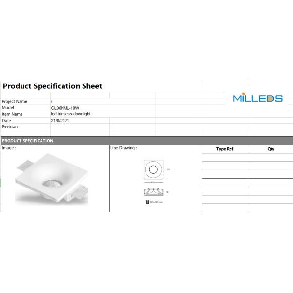 New gypsum material spotlight LED frameless ceiling light LED COB embedded ceiling light