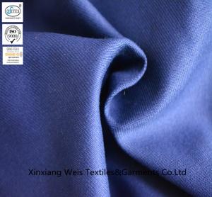 China Navy Blue Pure Cotton Fire Retardant Fabric / Fireproof Cloth Material on sale