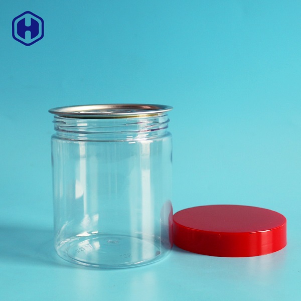 Airtight 73mm 13OZ Clear Plastic Cans With Easy Open Ends