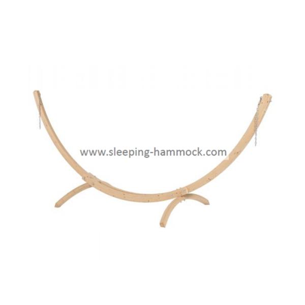 12 Foot Solid Single Wooden Curved Arc Hammock With Hooks Chains Two Person Free Standing