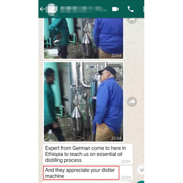 Energy Saving 300L Stainless Steel Essential Oil Distiller for Lavender/Rosemary Oil Extraction and Distillation Process