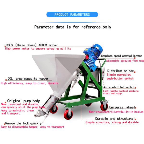 Multifunctional Electric Hopper Texture Sprayer for Fireproofing Spraying Concrete