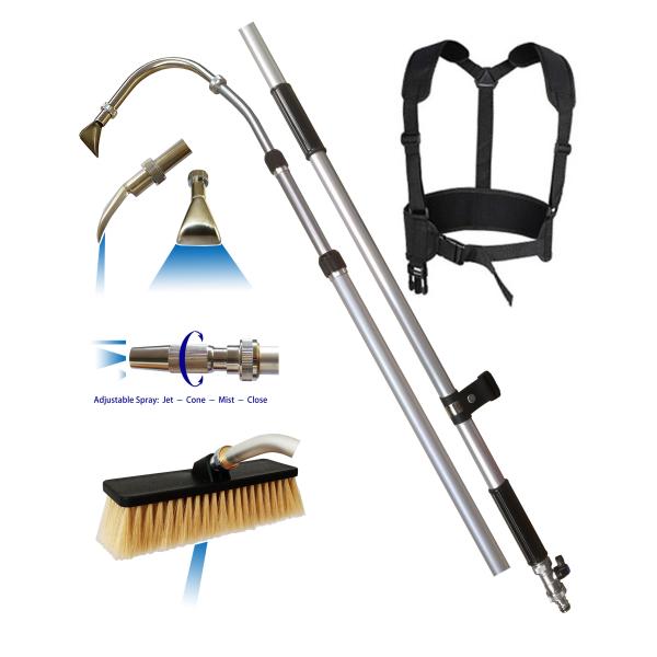 Max 16 Bar Aluminum Telescopic Gutter Cleaner With Nylon Soft Brush