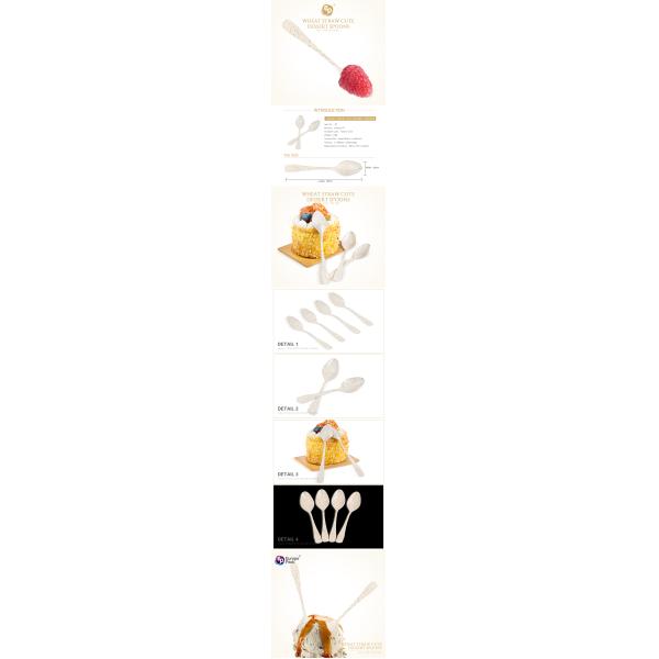 Eco-friendly food grade disposable biodegradable mini dessert wheat straw spoon