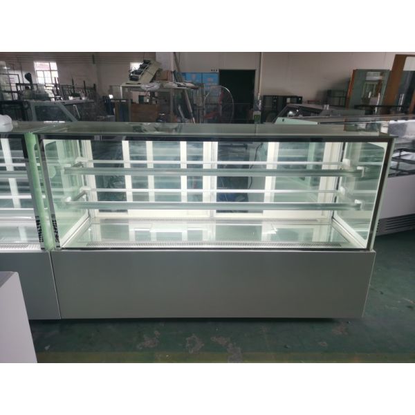 Square Glass Refrigerated Bakery Showcase Double Layer Bread Fridge