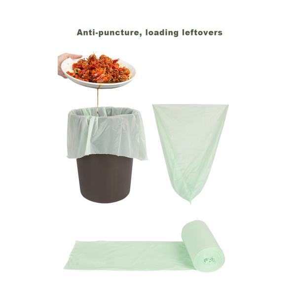 Compostable PLA Cornstarch PBAT Recyclable Garbage Bags Green Color