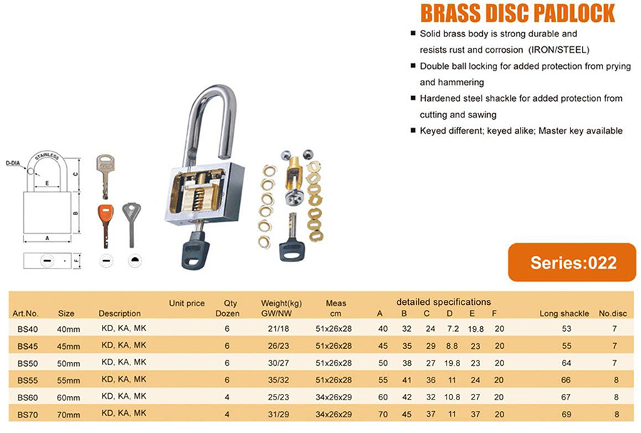BRASS DISC PADLOCK