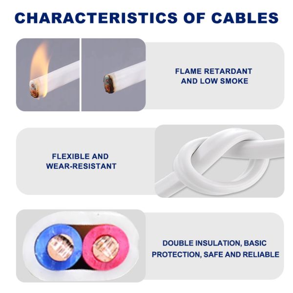 Close-up view of BVVB cable cross-section and conductor details