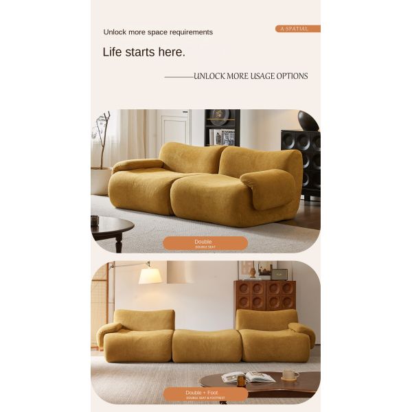 Custom Minimalist Sectional Corner Sponge Sofa Vacuum Compressed Sofa Set Three-Seat Modular Sectional Living Room Could Couch