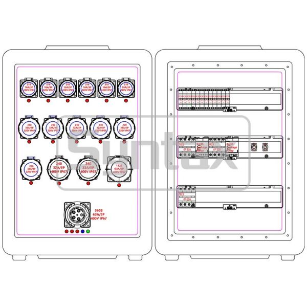 Syntax MD4 IP67 Waterproof HDPE Portable Power Distribution Box Three Phase 63A/5P for FIFA Outdoor Events In Qatar
