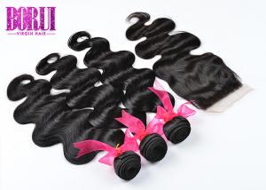 Quality Natural Color Virgin Peruvian Human Hair Remy Hair Extensions Machine Double Weft for sale
