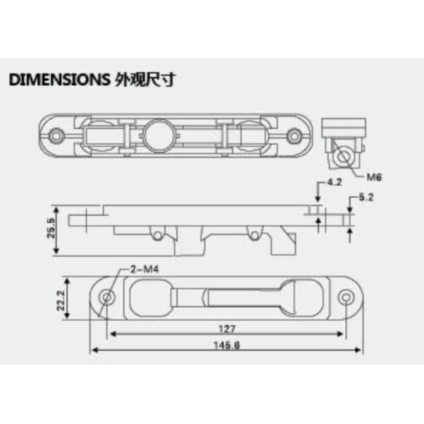 Sliding Window Door Flush Bolt Lock Polish Surface For Window Accessories
