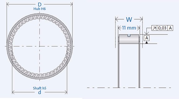 FE series roller type one way freewheel clutch apply in package machine