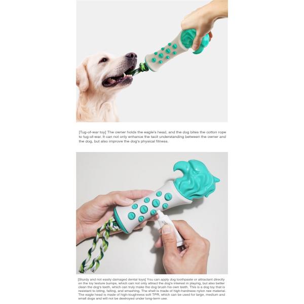 New Multifunctional Interactive Teeth-cleaning Self-playing Food Dispensing Rubber Ball Chew Aggressive Dog Chew Toy