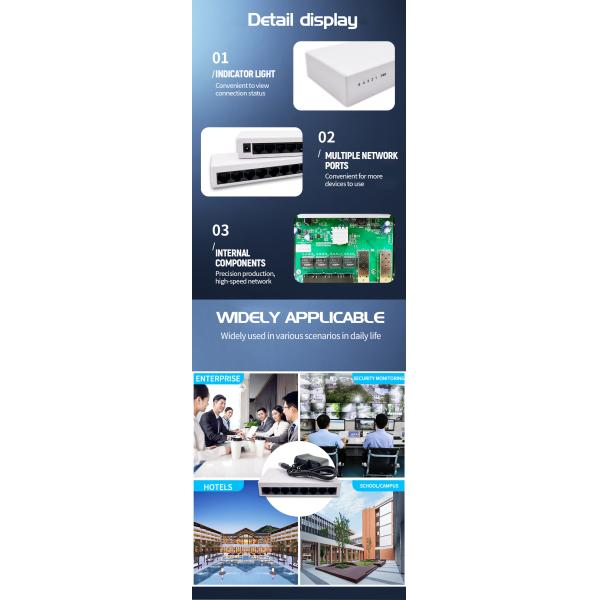 8 POE Ethernet RJ45 5 POE Switch Plastic Shell Gigabit/100Mbps
