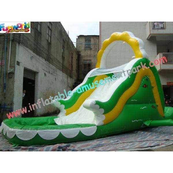 Customized Outdoor Inflatable Water Slides With Pool For Backyard Use