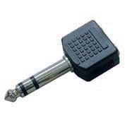 China Microphone 6.35MM Stereo Plug To 3.5MM Stereo Socket Adapter RoHs CE Certification on sale