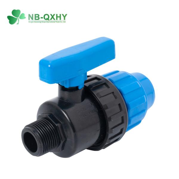 PP Polypropylene Compression Plastic Pipe Fittings Elbow Tee Irrigation Ball Valve