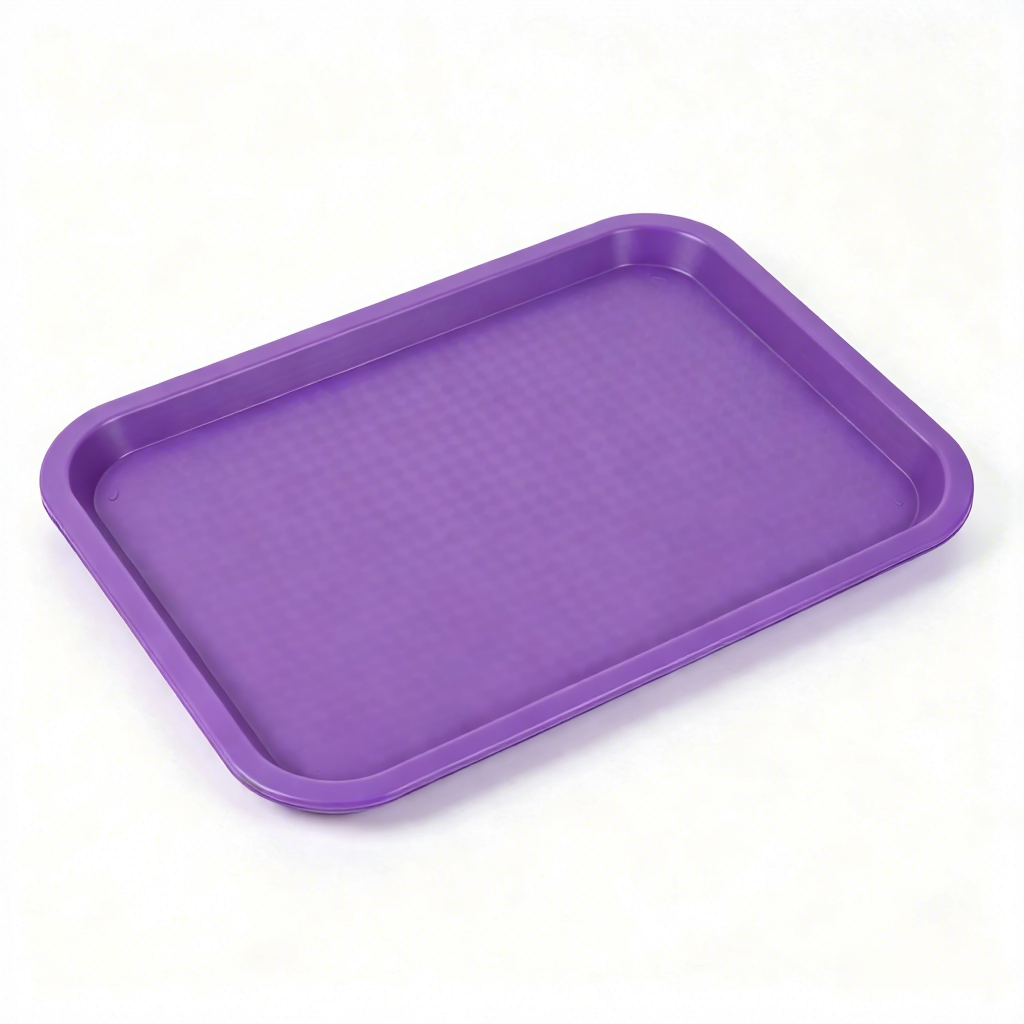 Commercial Rectangular Plastic Tray Thick Non Slip Serving Tray for Restaurant Canteen Fast Food Multi Color Catering Tray
